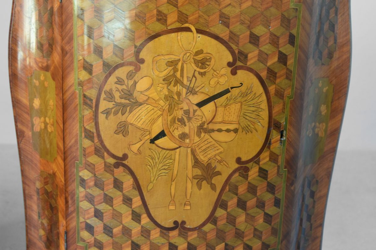 Pair Of Napoleon III Inlaid Corners Nineteenth Time-photo-4
