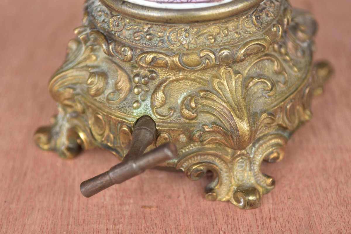Lampe Carcel à Pétrole époque XIXème Sur Vase Canton -photo-4