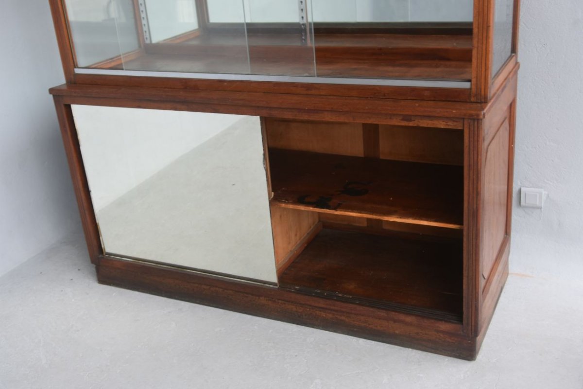 Pair Of 1900 Showcases In Mahogany-photo-2