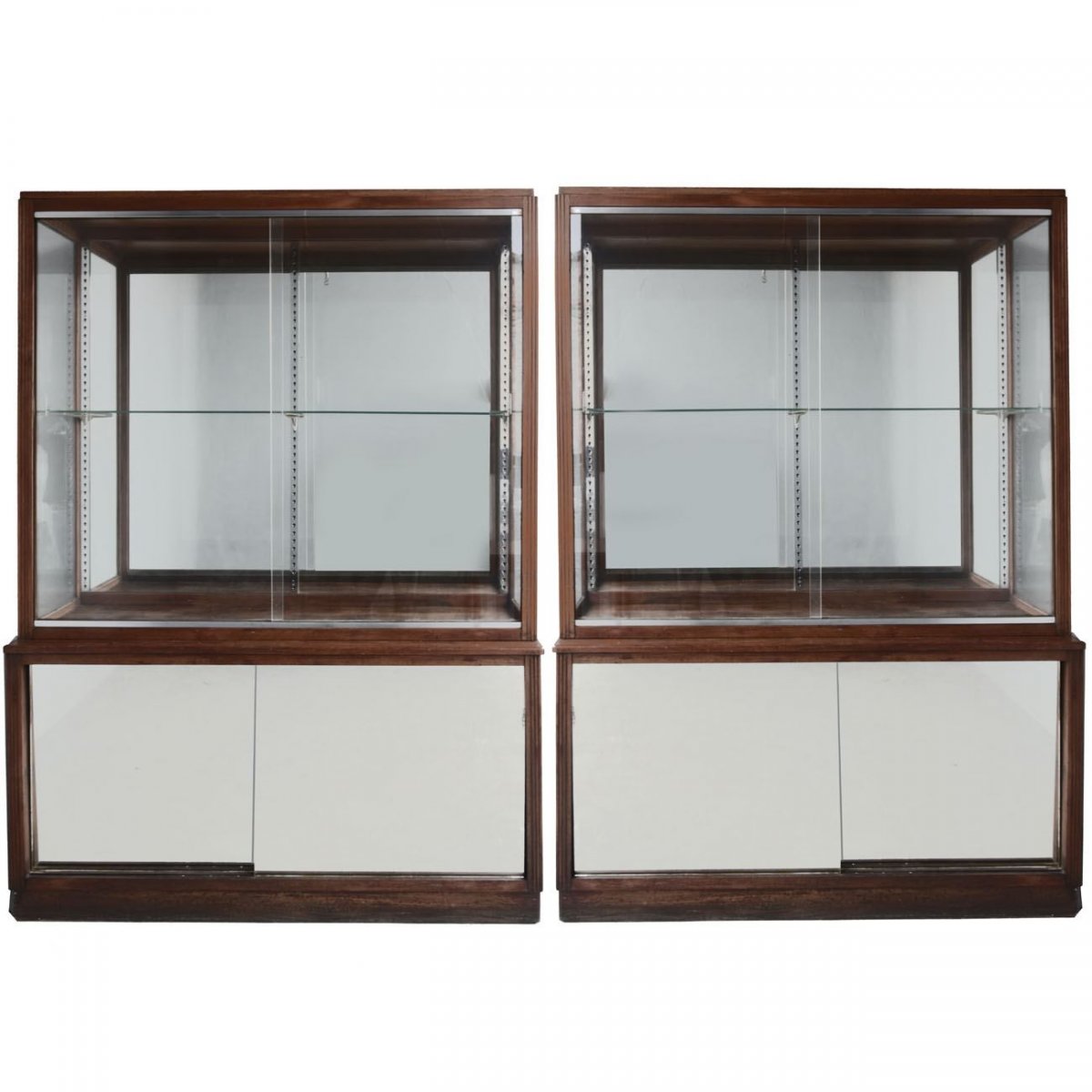 Pair Of 1900 Showcases In Mahogany