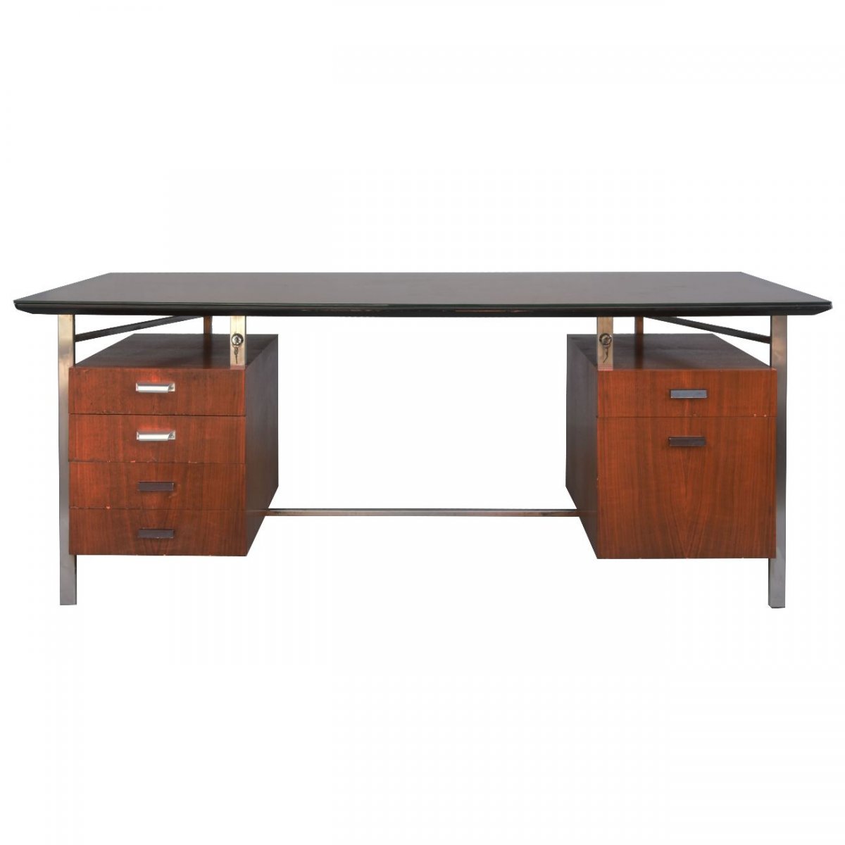 Presidential Desk Rosewood And Chrome 1960s