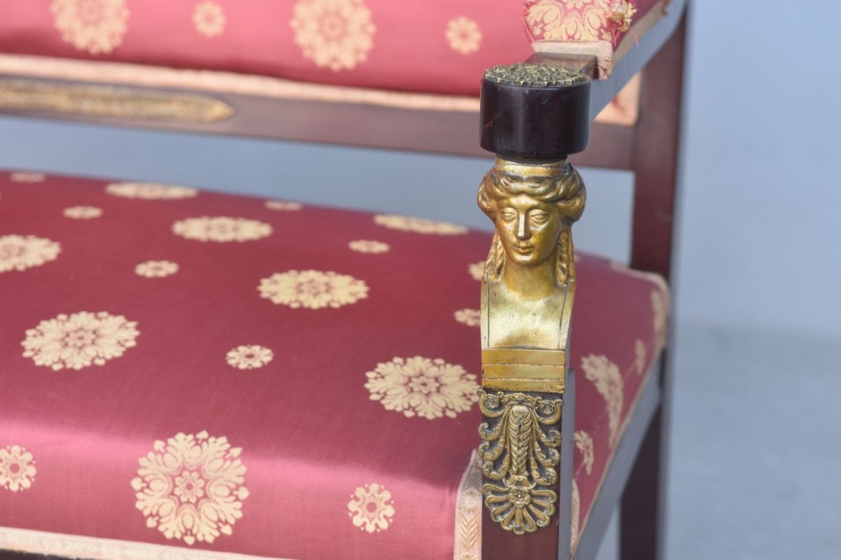 Salon Style Empire Mahogany And Gilt Bronze XIXth-photo-1