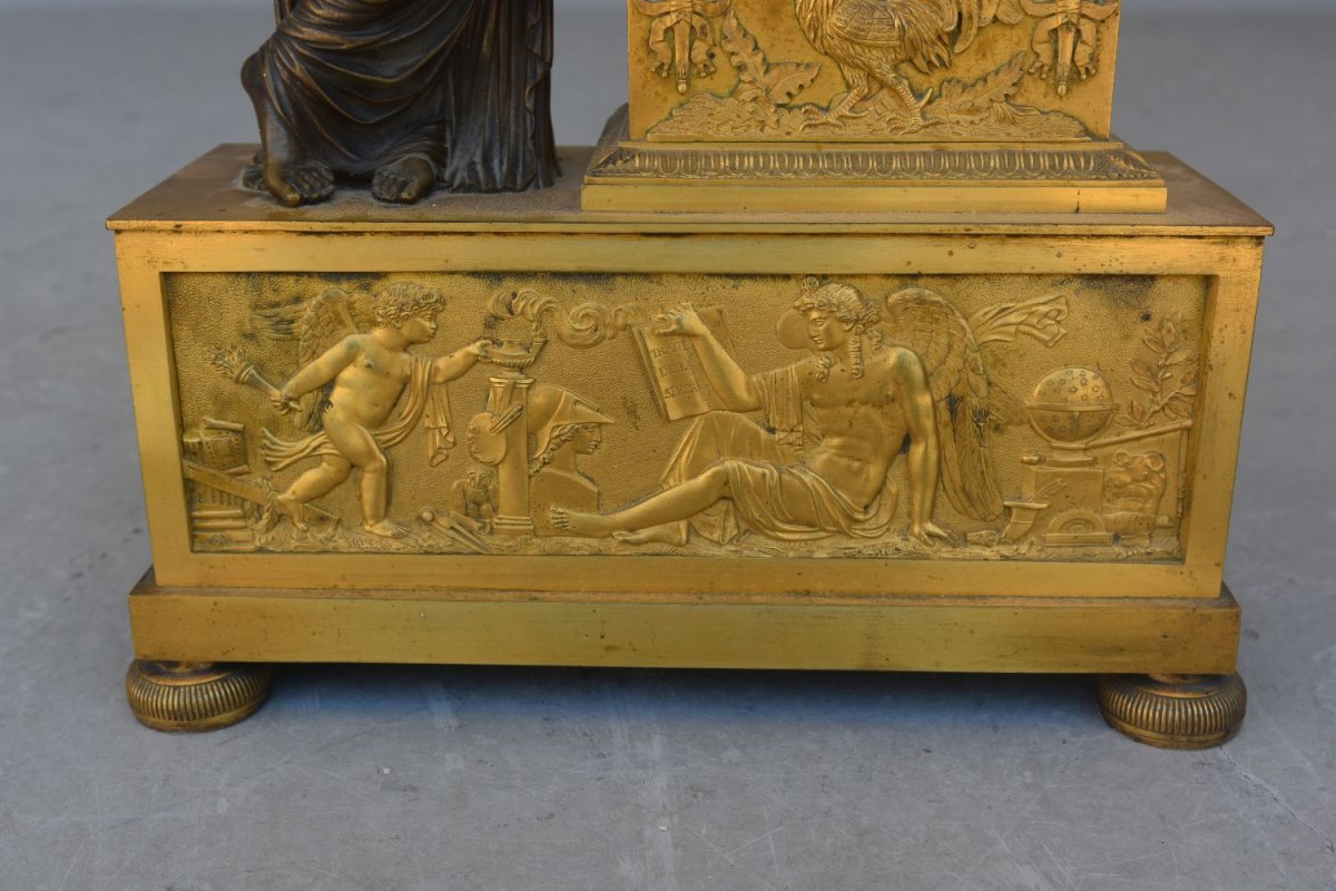 Pendulum Studying National Furniture Empire Period Gilt Bronze-photo-2