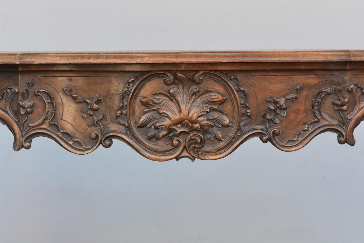 Spectacular Louis XV Style Walnut Fireplace, Late Nineteenth-photo-4