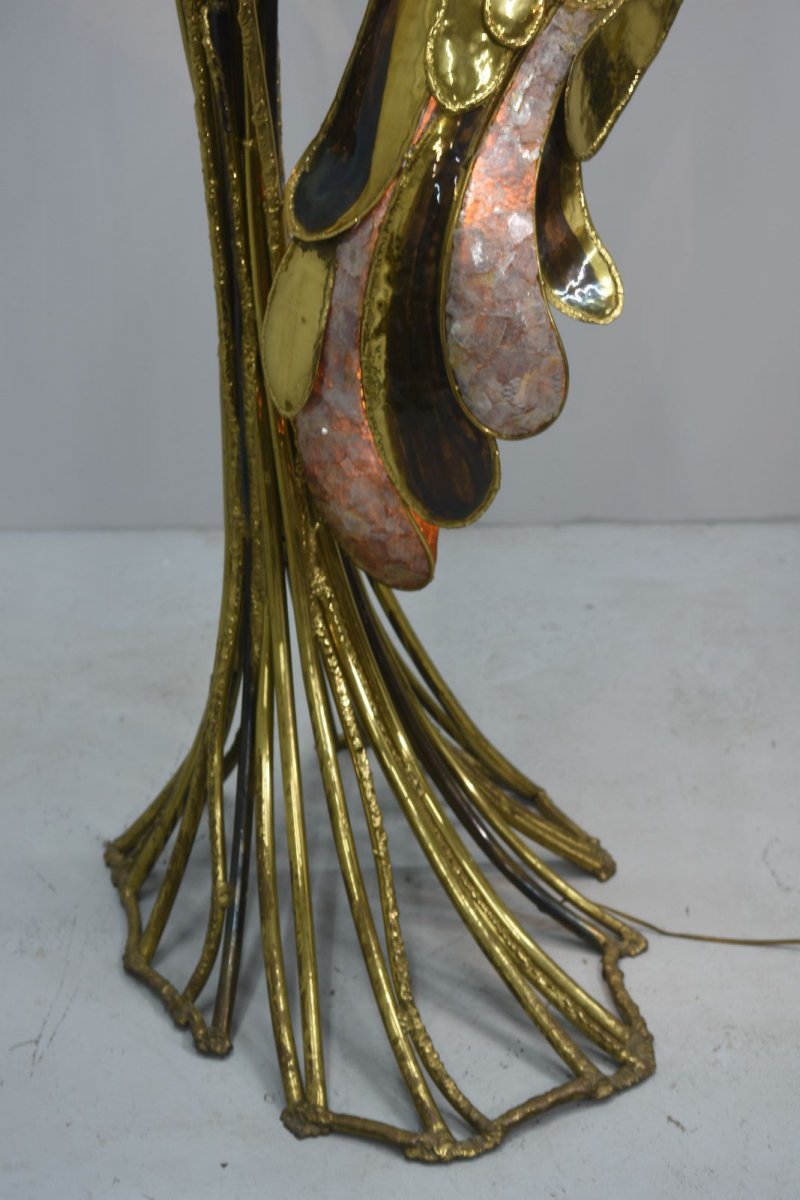 Richard And Isabelle Faure Phoenix Floor Lamp In Brass And Quartz-photo-5