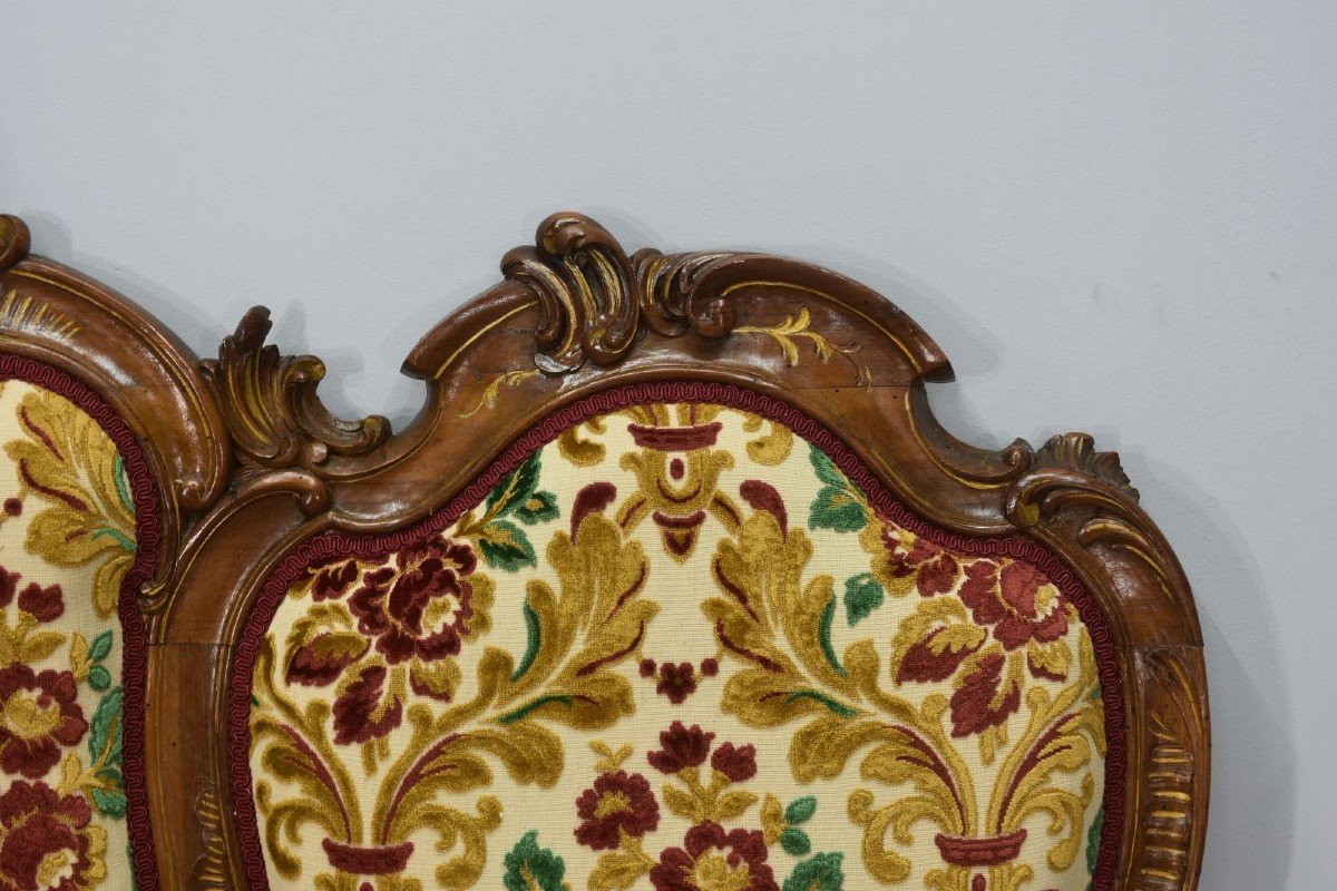 Banquette Style Louis XV Tapisserie Et Miroir époque Fin XIXème-photo-3