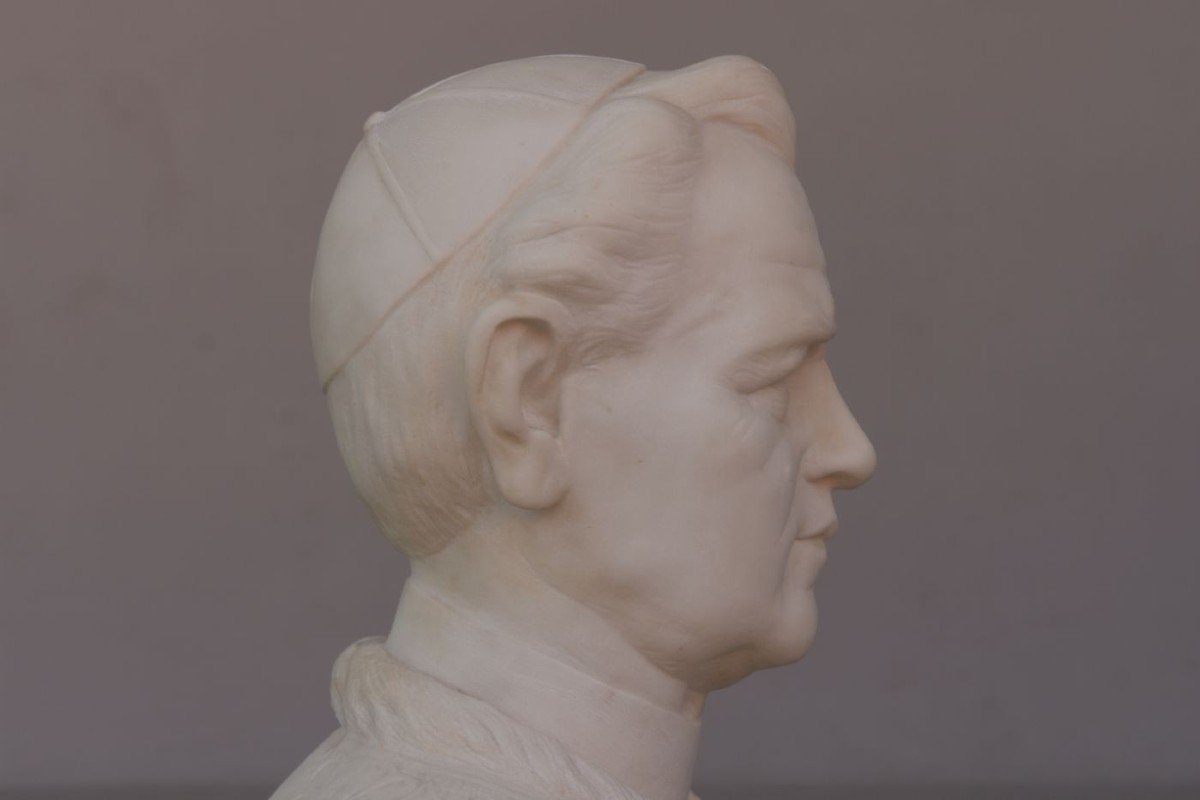 Marble Bust Of Pope Pi X Early Twentieth By J. Verona-photo-5