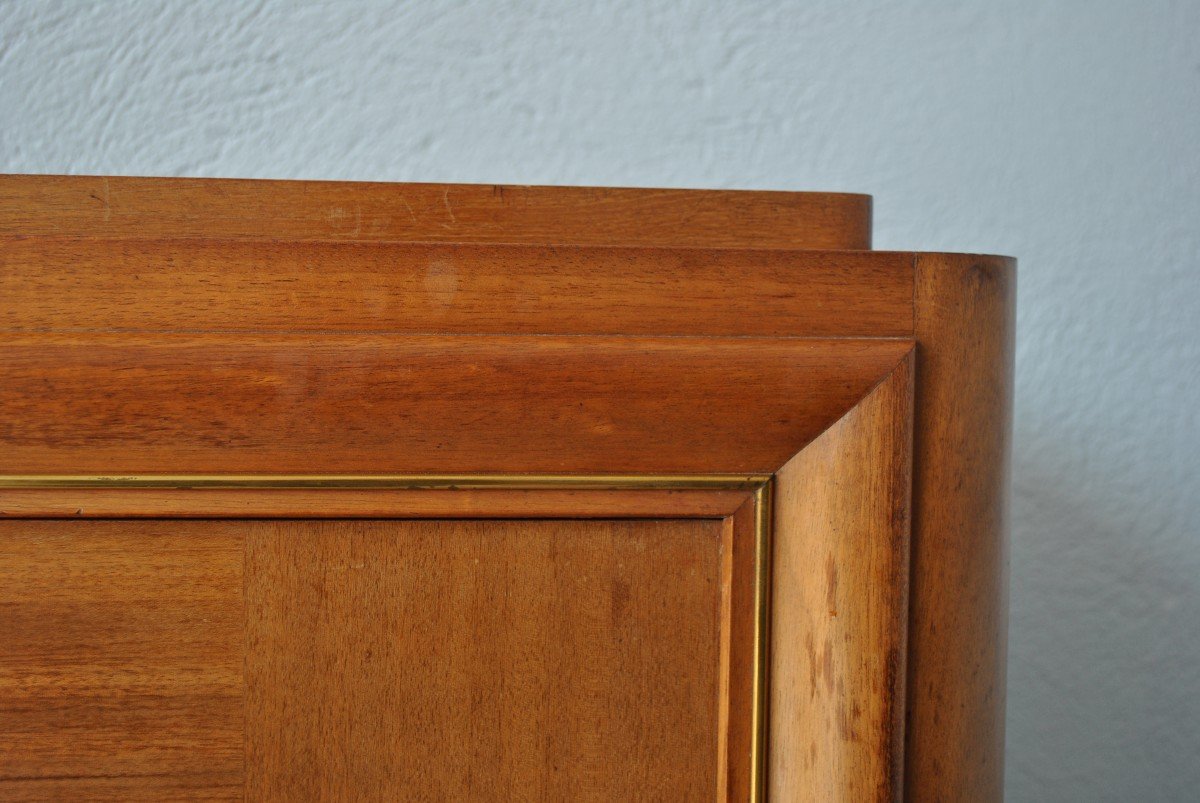 1940s Style High Sideboard In Blond Mahogany Checkered-photo-3