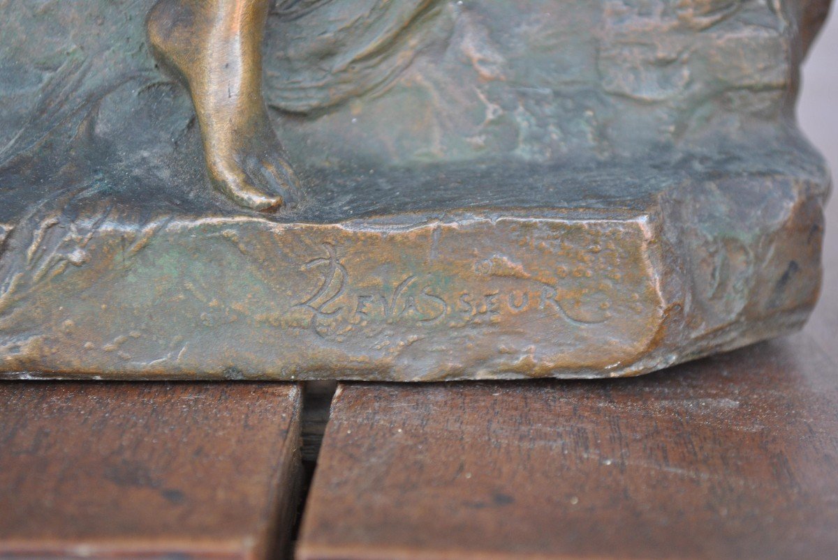Bas Relief Bronze Legend Of The Ruins Egyptomania Levasseur-photo-4