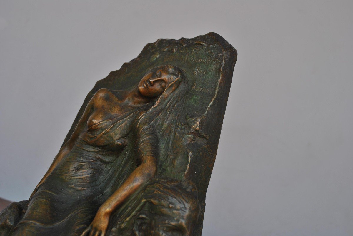 Bas Relief Bronze Legend Of The Ruins Egyptomania Levasseur-photo-3