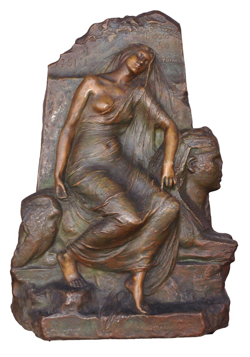 Bas Relief Bronze Legend Of The Ruins Egyptomania Levasseur
