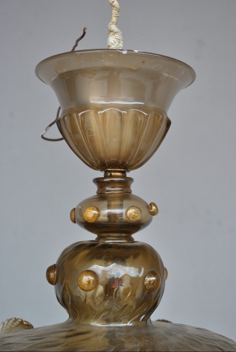 Italian Blown Glass Lantern After Murano-photo-2