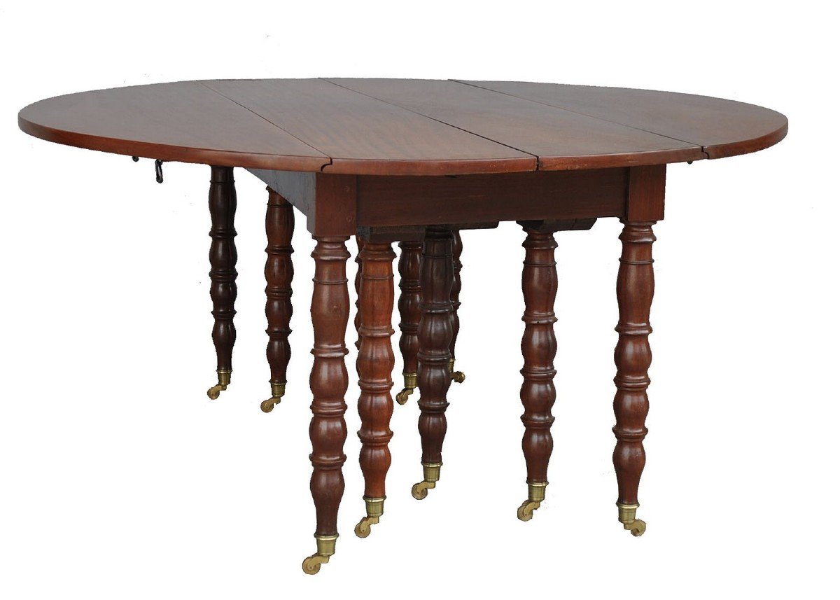 Table à 10 Pieds En Acajou d'époque XIXème