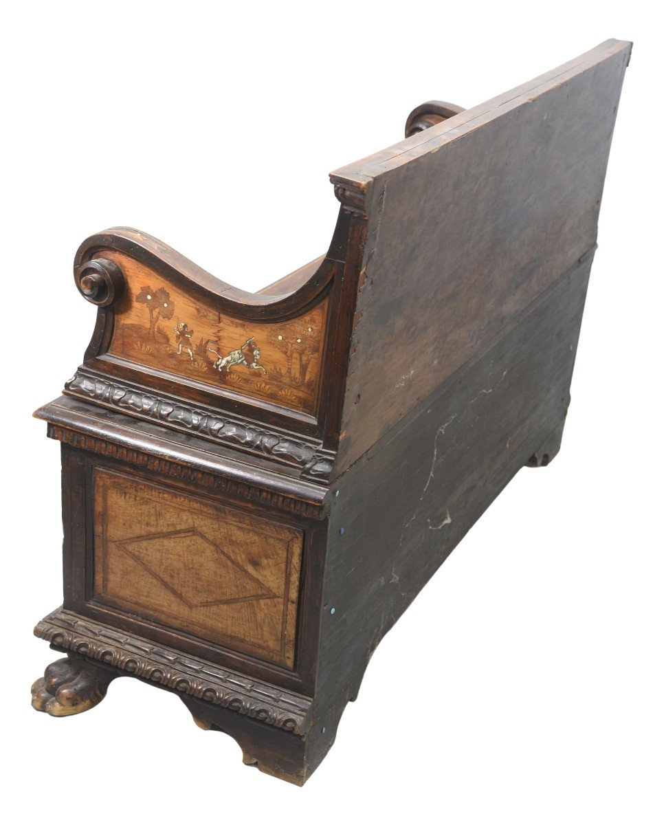 Florentine Chest Bench With Inlays Late Nineteenth Time-photo-4