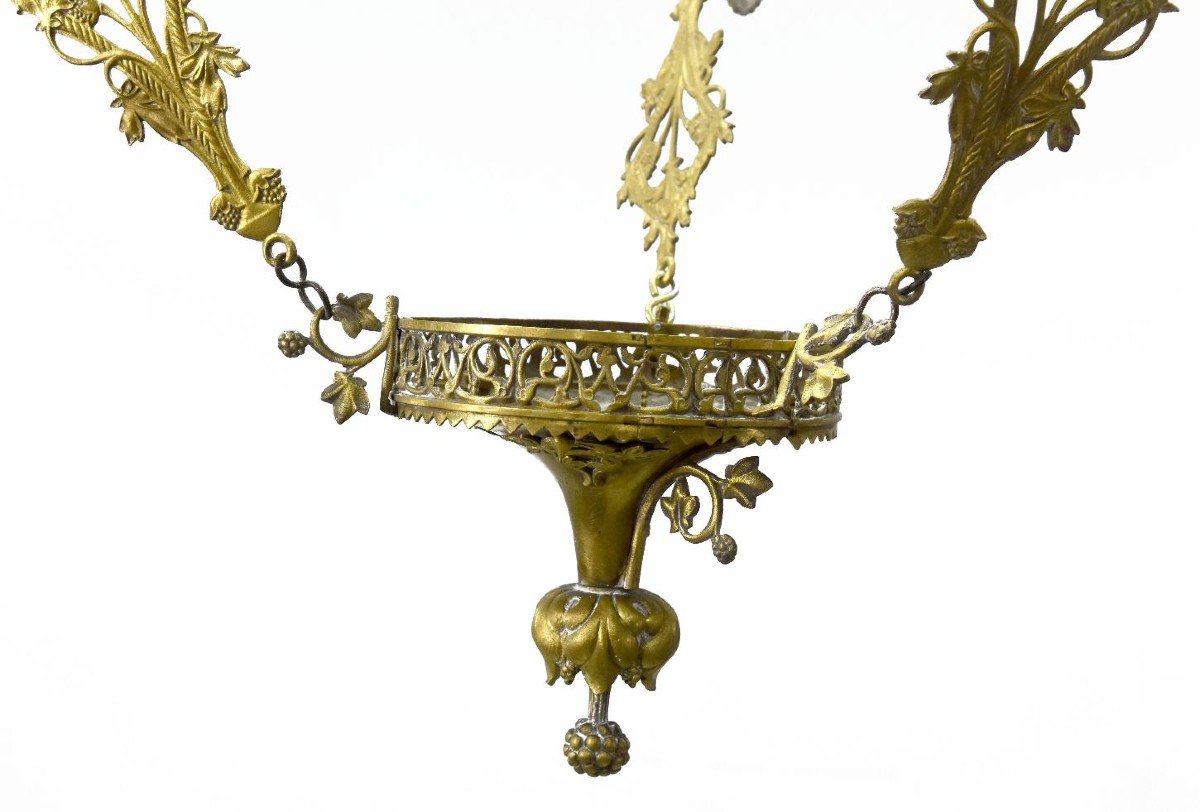 19th Century Bronze Church Chandelier-photo-5