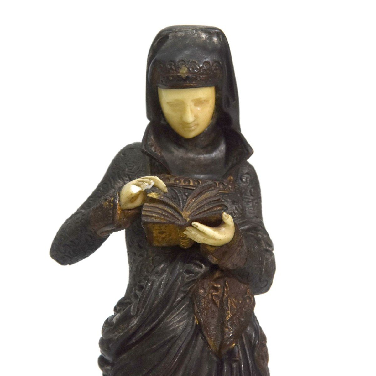 "'the Reading Light" By Carrier Belleuse Gilt Patinated Bronze Late Nineteenth Time-photo-2