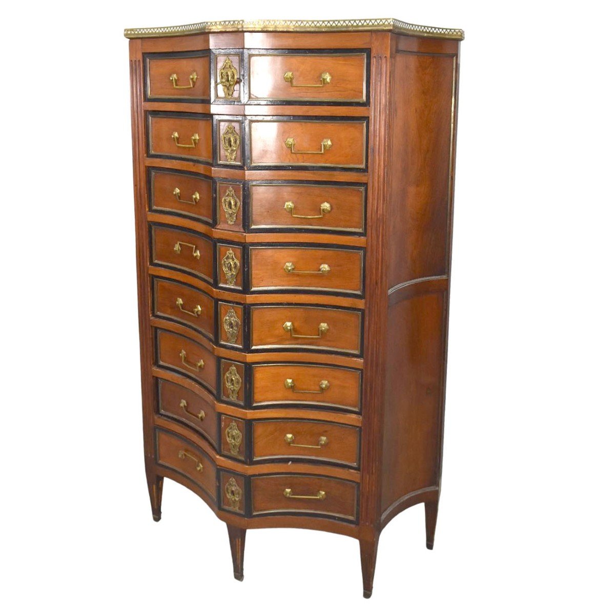 Louis XVI Weekly Planner With 8 Mahogany Drawers-photo-3