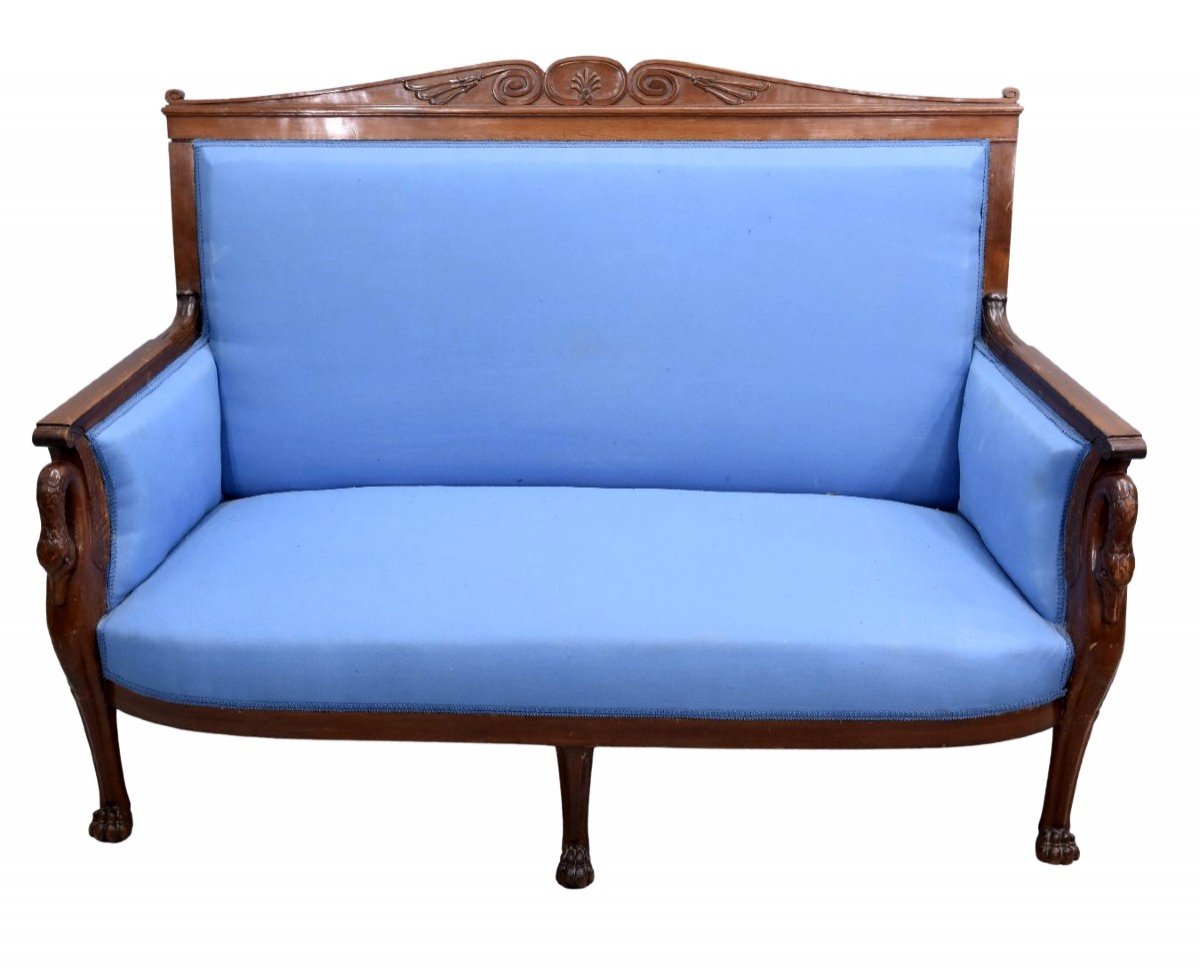 Mahogany Swan Benches Restoration Style Nineteenth Time (pair)-photo-2