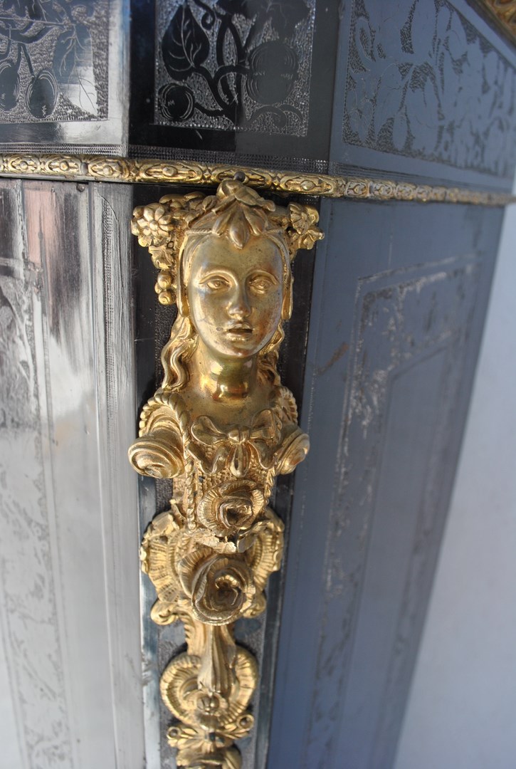 Door Hutch In Napoleon III Style Blackened Wood And Bronze-photo-2