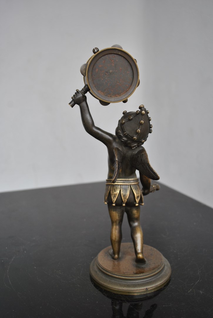 Arlequin Bébé Bronze Pendule Mécanisme Breguet XIXème-photo-2