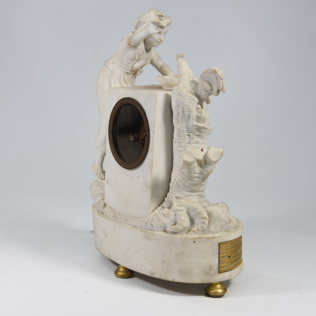 Pendule En Biscuit Louis XVI Mouvement à Fil XVIIIème-photo-1