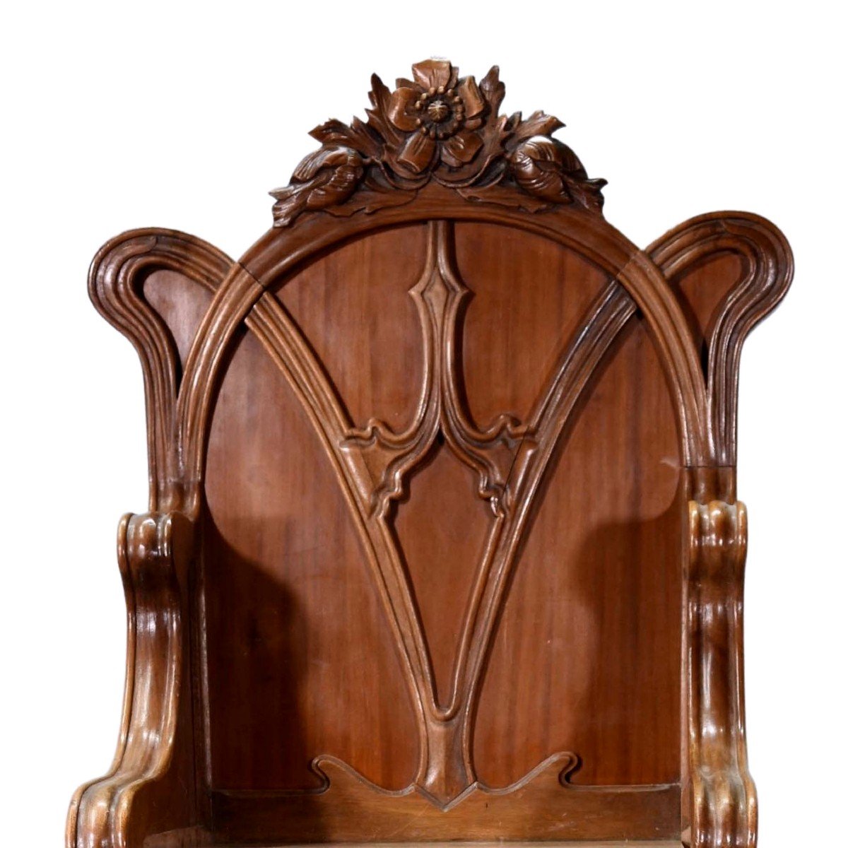 Spectacular Nightstand In Walnut 1900 Art Nouveau Period-photo-2