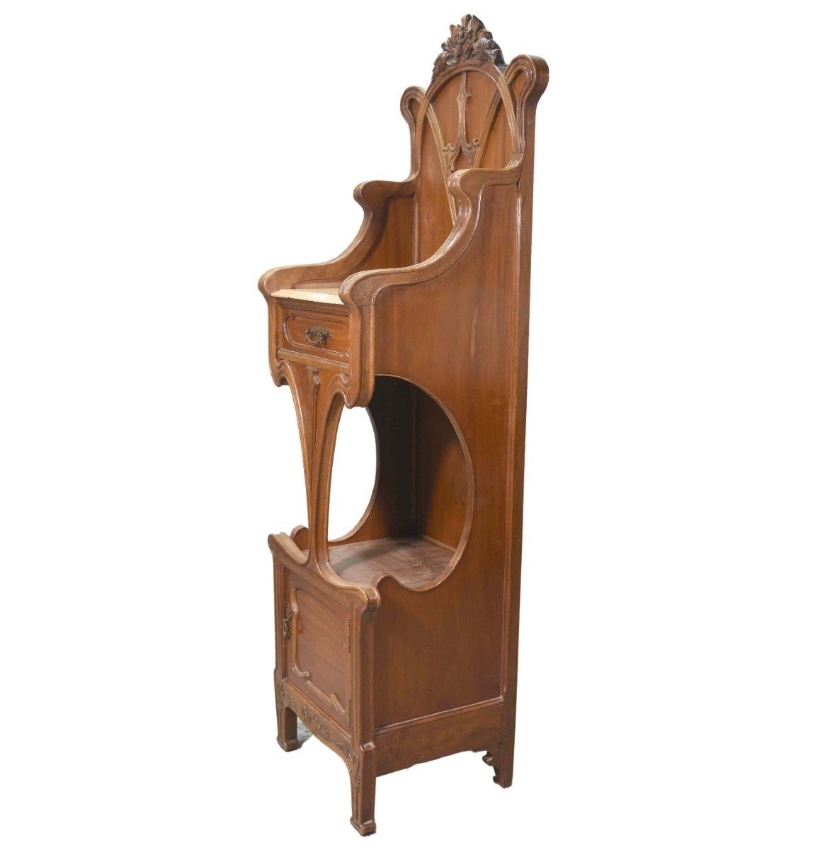 Spectacular Nightstand In Walnut 1900 Art Nouveau Period-photo-1