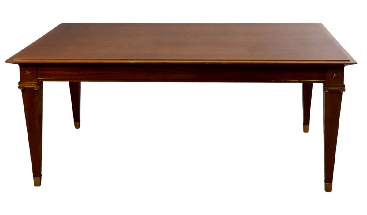 1940 Mahogany And Gilt Bronze Dining Table By Pierre Lardin