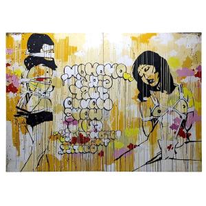 "TILT (NÉ EN 1973). Chongqinb Girls. Diptyque. Acrylique, peinture aérosol, marqueurs. 165 x 230 cm (par panneau) . 