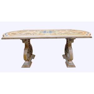 Center Table In Marble And Scagliola