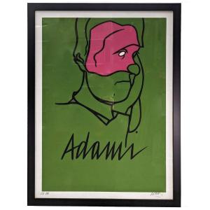 Adami Lithograph For An Exhibition At The Cantini Museum
