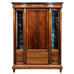 Empire Style Mahogany Showcase Library Return From Egypt 1900