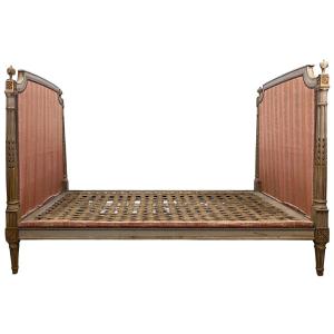 Louis XVI Lacquered Bed From The 18th Century Mounted With Bottom Pulls