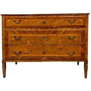 Lombard Marquetry Commode From The 18th Century