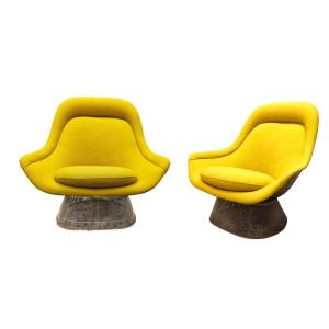 Série de 2 fauteuils Easy chair de Warren Platner édition Knoll 1960