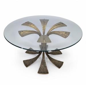 Hammered Bronze Dining Table By Luciano Frigerio