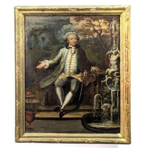 Portrait Of A Man In Arms 18th Century Period
