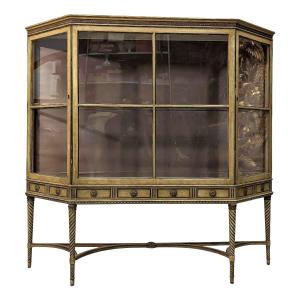 1900 Louis XVI Style Patinated Lacquered Display Case