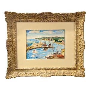 Le port de cassis Gouache par Elisée Maclet