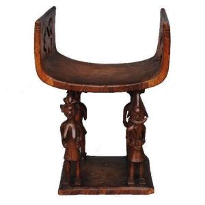 Fauteuil curule tribal bois exotique chef de tribu Béninois
