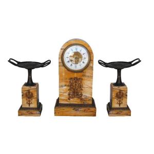Empire Style Yellow Marble Clock
