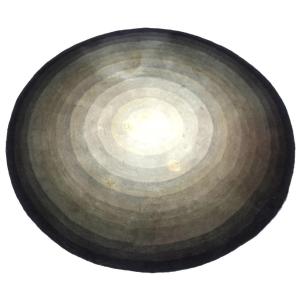 Round Vintage 70's Grey-blue Gradient Rug Serge Lesage