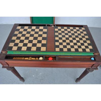 Table Billiard And Roulette Style Louis XVI Mahogany Nineteenth