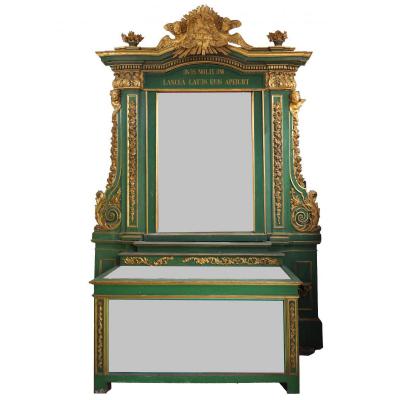 Altar XVIIIth Lacquered Wood Golden Baroque