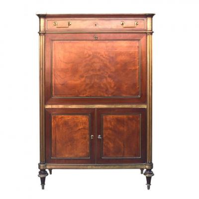 Secretary Doors Flamed Mahogany XVIIIth Clover Locks