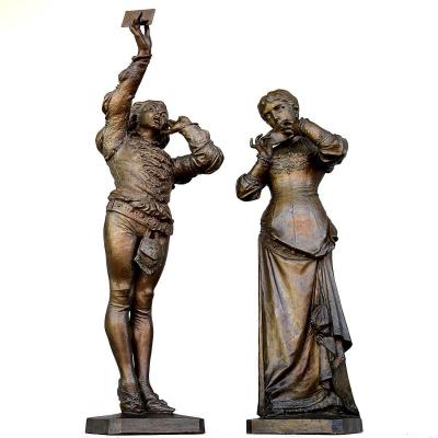 Paire De Bronze De Roméo Et Juliette époque XIXème Par Angelo Cuglierero 1882