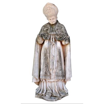 Old Stone Statue Papal Representation