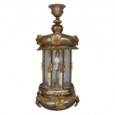 Italian Blown Glass Lantern After Murano