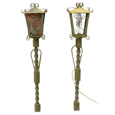 Pair Of Wrought Iron Sconces In The Taste Of Poillerat