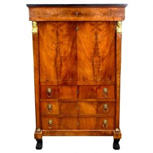 Secretary Mahogany Flamed Empire Style XIXth